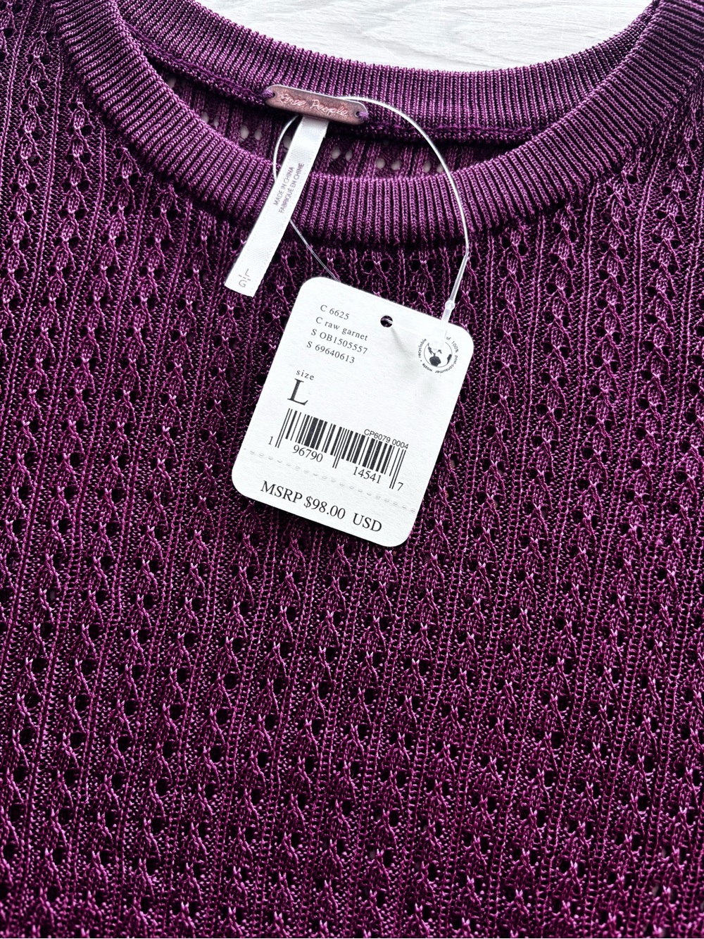 Free People H2O Crew Pullover Sweater Size Large NWT - Picture 5 of 6